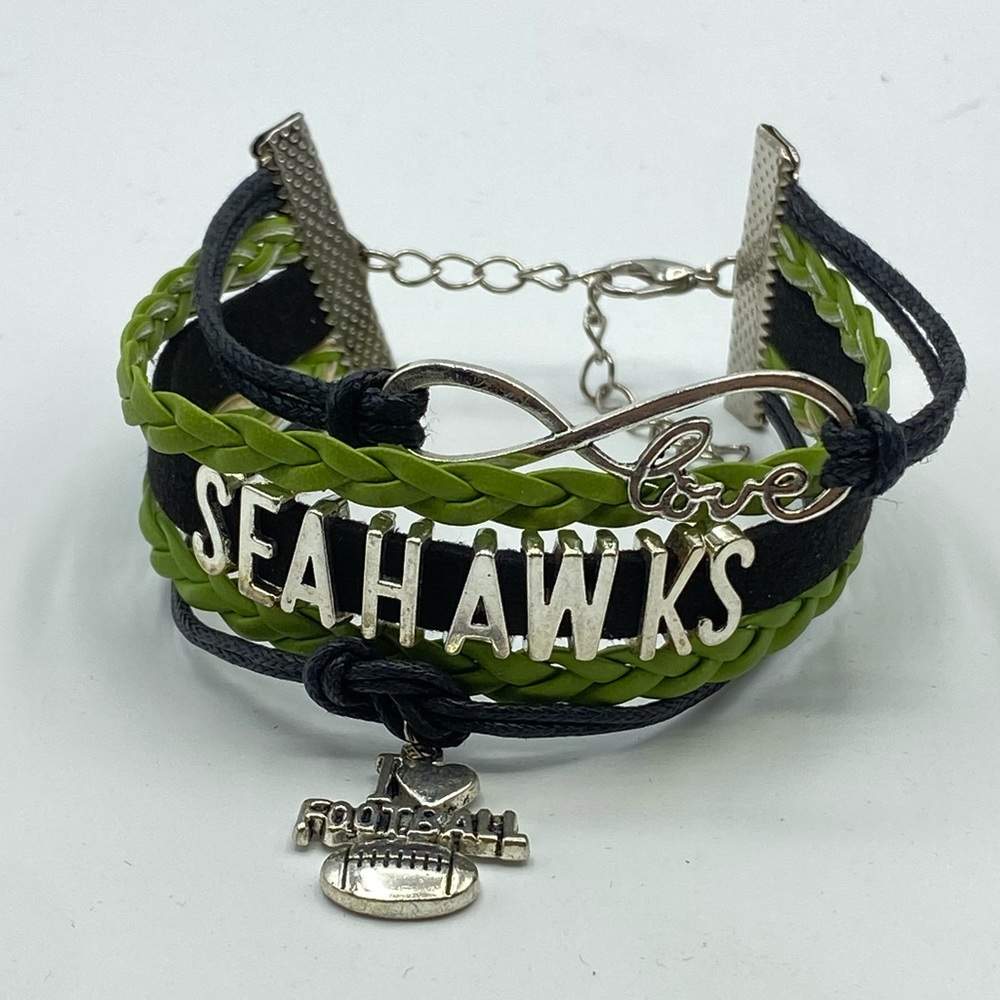 Seattle Seahawks Bracelet Lime Green Black NFL Football Fanatic Multi-strand